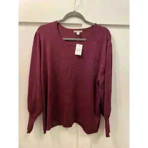 NWT Cato Elderberry Crewneck Sweater, sz 22W/24W